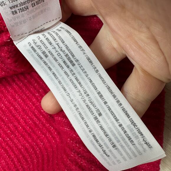 Abercrombie & Fitch Red Turtleneck Soft Ribbed Casual Pullover Knit Sweater XS - Picture 7 of 11